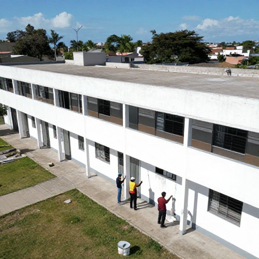 GAD Salitre renueva fachada de la Unidad Educativa Zenón Vélez Viteri en San Nicolás