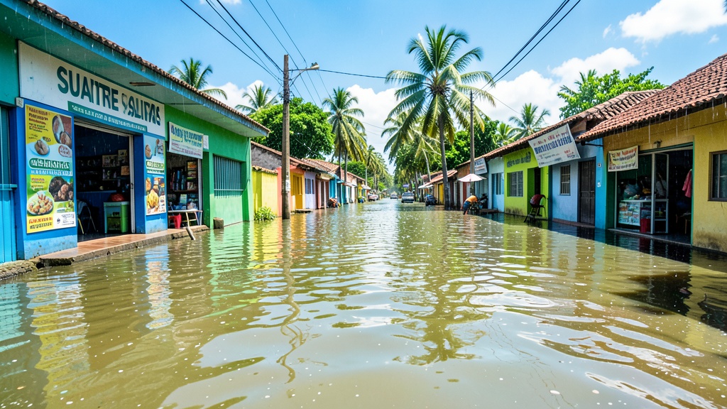 Lluvias en Salitre inundan calles y dejan pérdidas comerciales tras cuatro días de precipitaciones