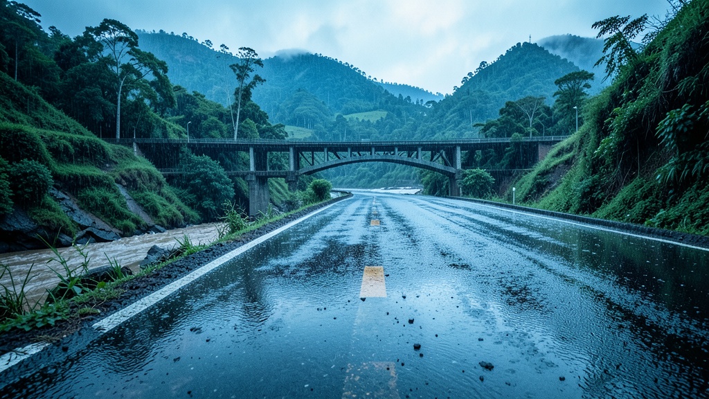 Prefectura del Guayas evalúa socavón en Puente Ñauza tras lluvias intensas
