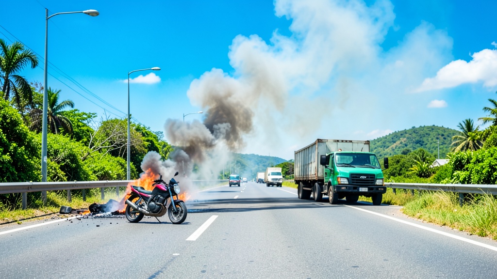 Mujer muere en colisión moto-camioneta en vía a Salitre; hay congestión
