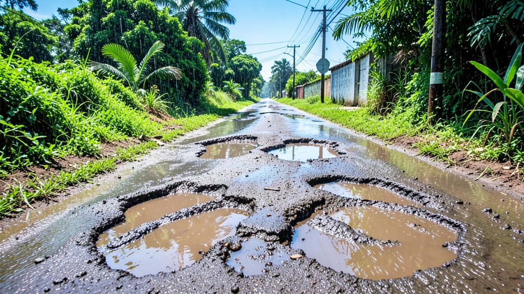 Lluvias agravan baches en vía Salitre-Samborondón y exigen intervención urgente