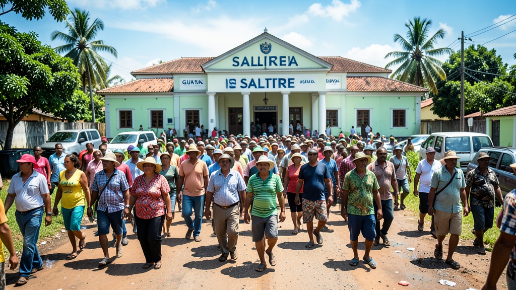 Arroceros de Samborondón, Daule y Salitre protestan en Fiscalía de Salitre