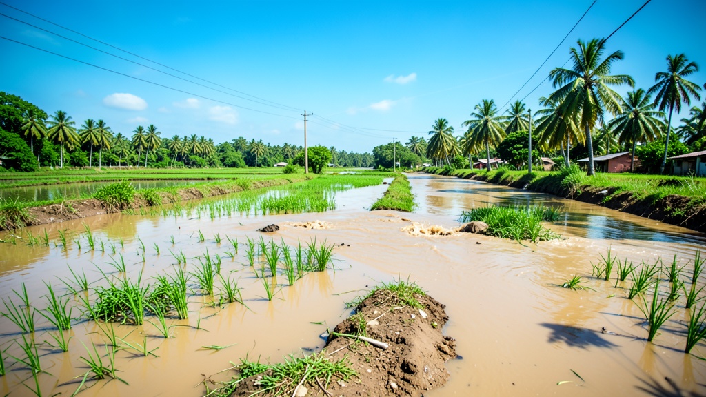 Inundación crítica en Salitre tras desborde del río Vinces