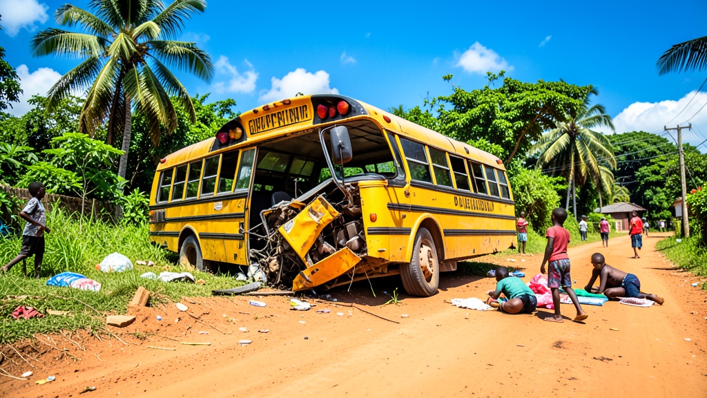 Bus escolar se volcó en vía a Salitre; ocho menores resultaron heridos