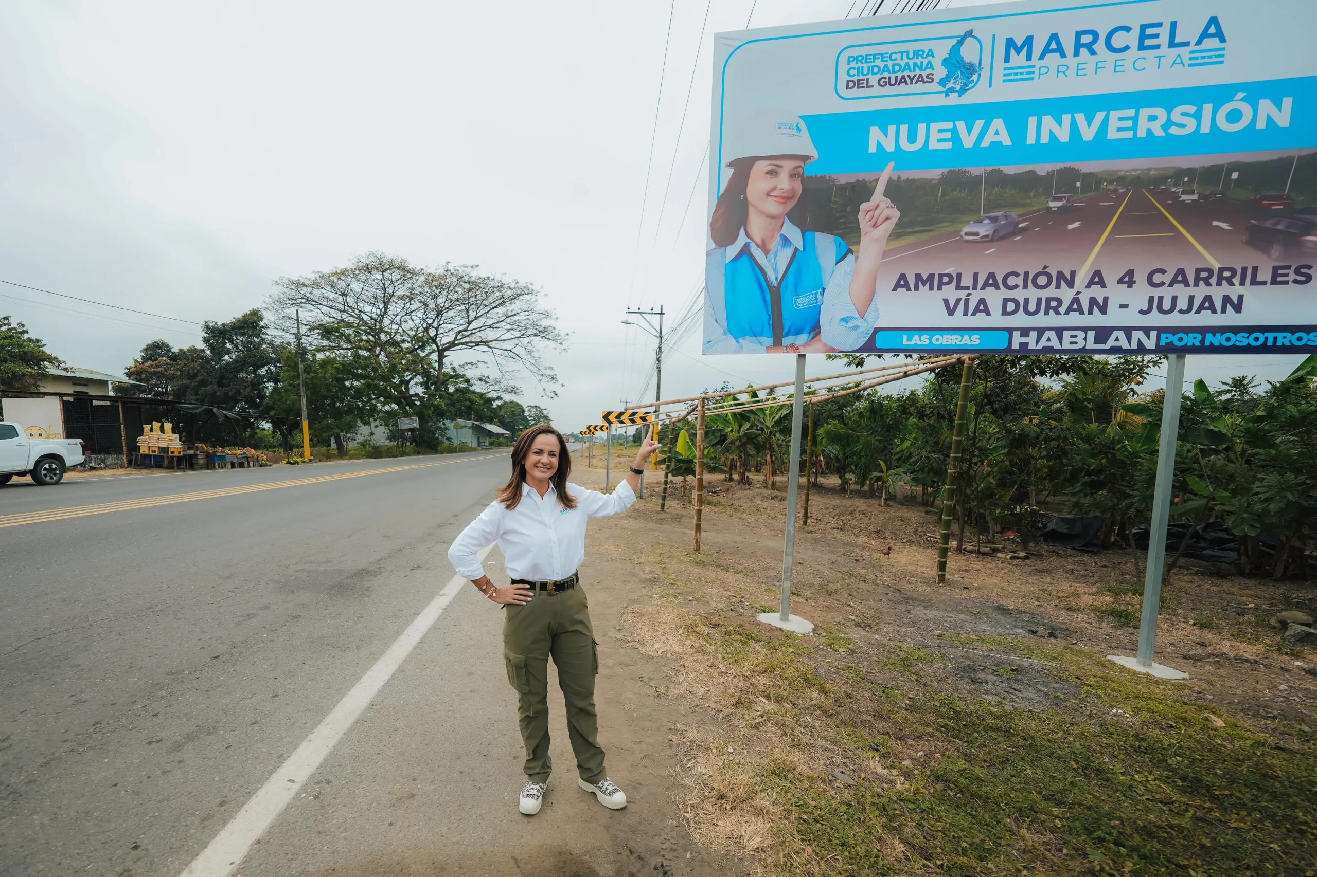 Prefectura del Guayas amplía a 4 carriles la vía Durán-Jujan en La Victoria