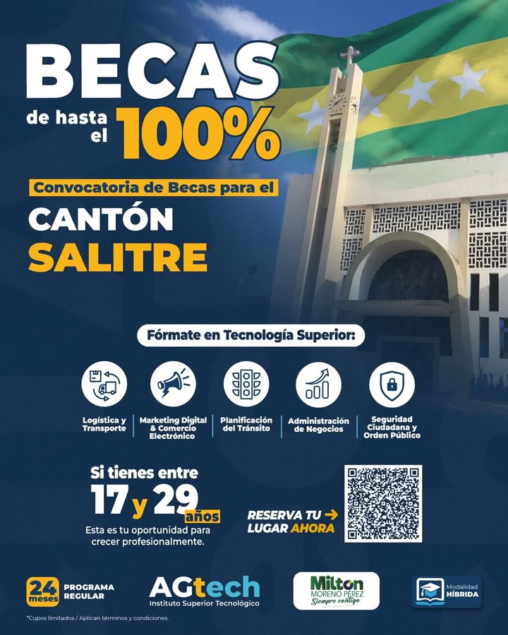 Salitre abre becas completas para jóvenes de 17 a 29 años en carreras técnicas clave
