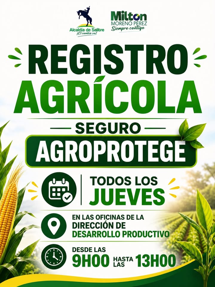 Agricultores de Salitre pueden asegurar sus cosechas con el Seguro AgroProtege