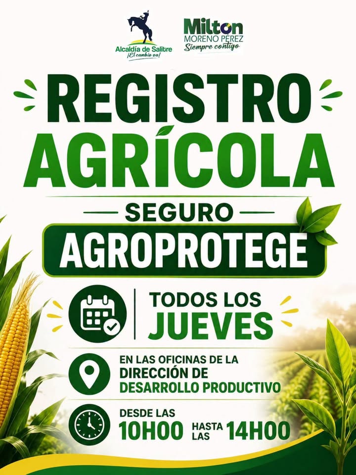 Salitre habilita Registro Agrícola para asegurar a los productores del cantón