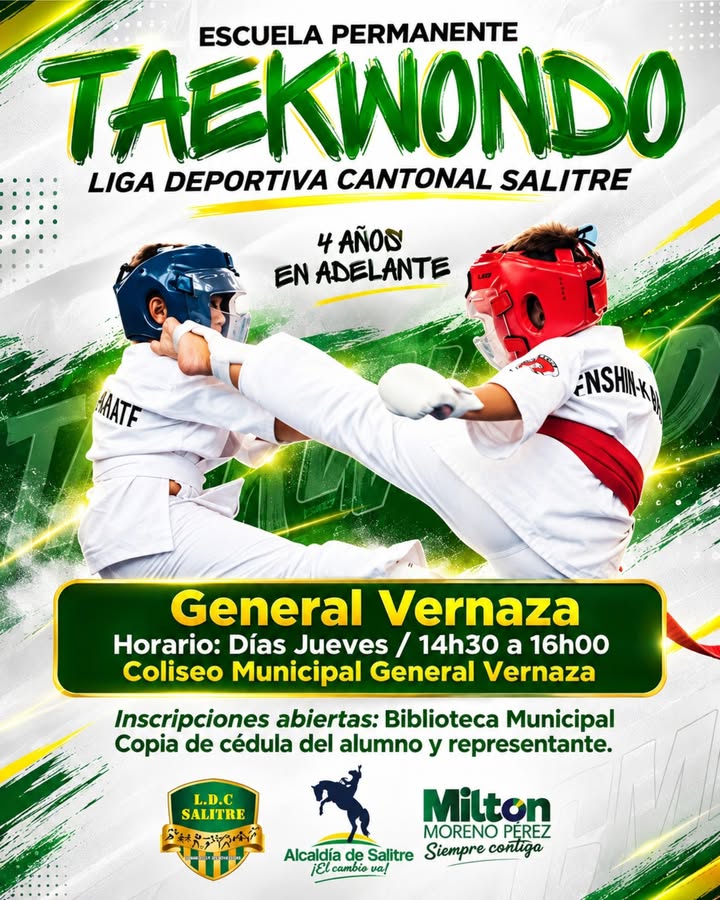 Escuela de Taekwondo llega a General Vernaza con inscripciones abiertas