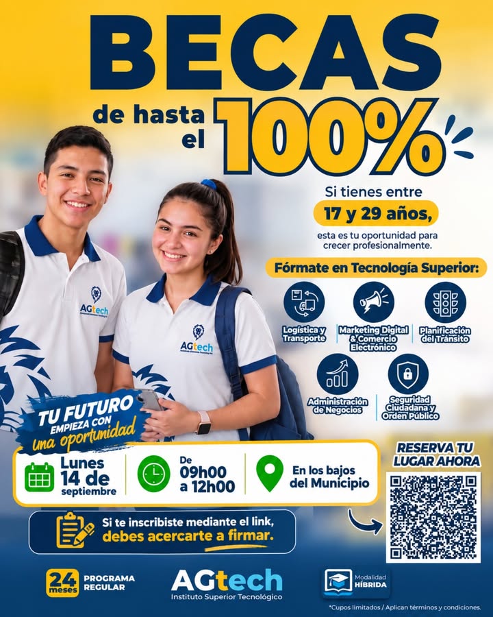 Salitre ofrece becas del 100% para jóvenes de 18 a 29 años con carreras técnicas